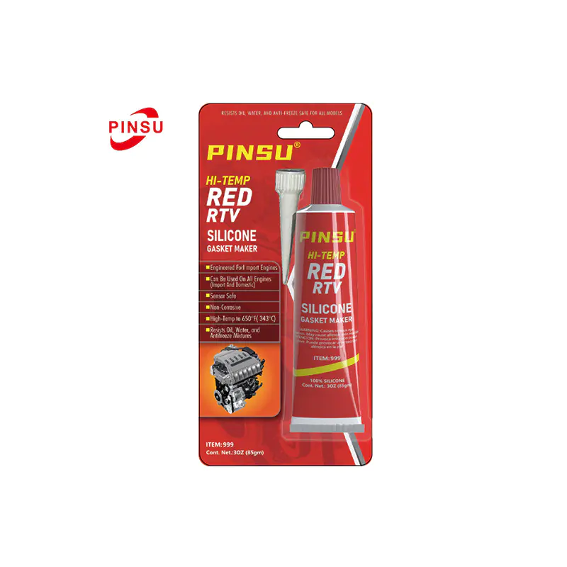 PINSU - RTV Dearg/Dubh/liath RTV Séala Gasket Silicone Frithsheasmhach in Ardteocht - Séalaithe Uiscedhíonach Feithicleach/Tionsclaíoch Grád